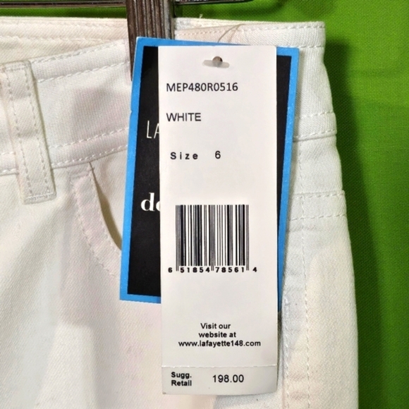 Lafayette 148 New York Skinny Denim White Jeans Wmns Sz 6 New - Picture 7 of 9